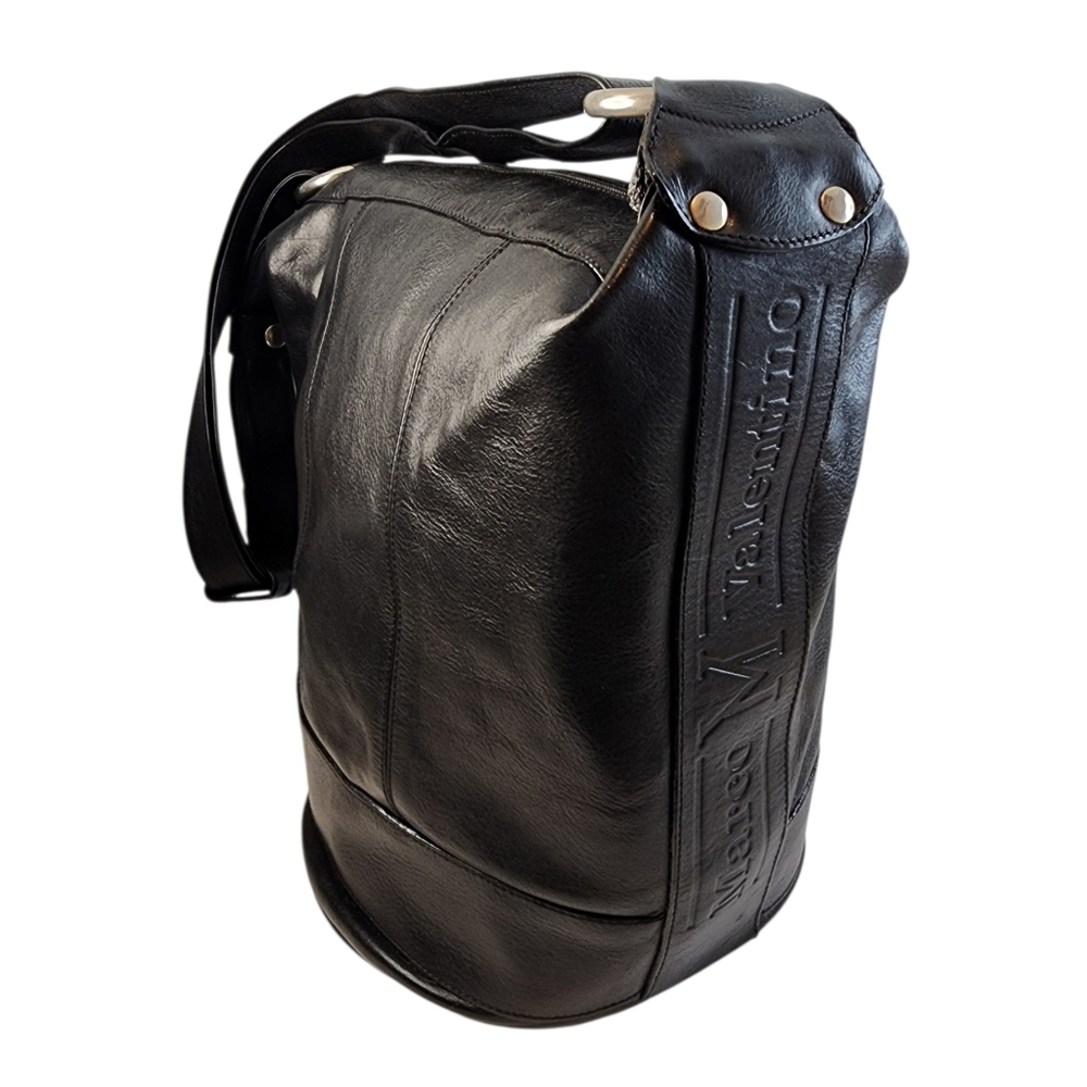 Marco Valentino Black Leather Bucket Bag Large Shoulder Bag